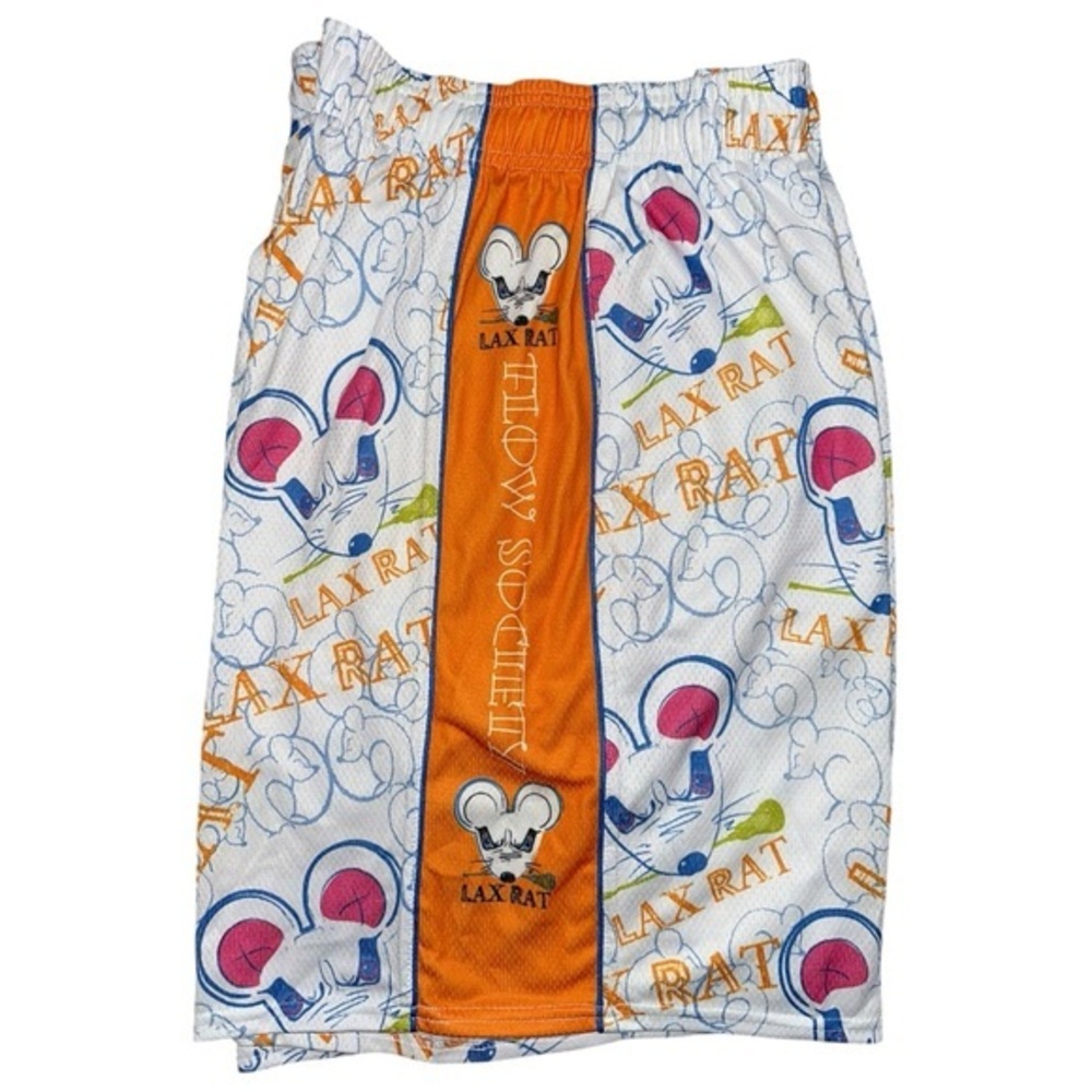Flow Society Men’s Size L White Lax Rat Lacrosse Performance Shorts